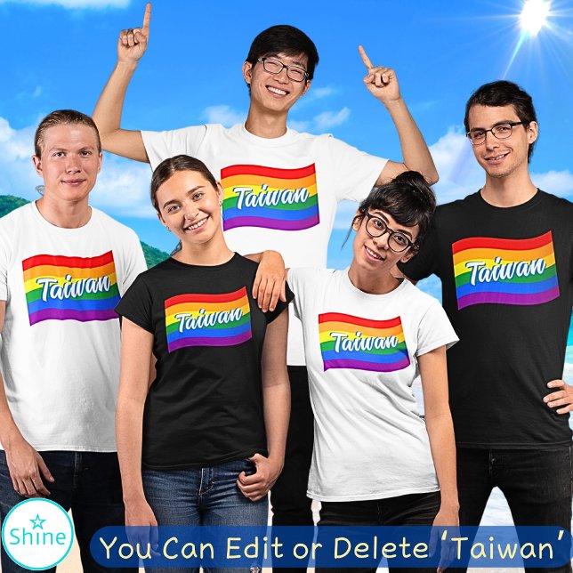 Rainbow Flag Taiwan Taipei Gay Pride LGBT LGBTQ T-Shirt (Creator Uploaded)