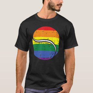 Rainbow Flag Tennis Gay Pride Month Lgbtq Ally Lgb T-Shirt