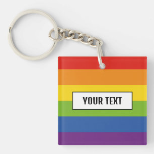 Rainbow Flag Text Gay Pride Merch Key Ring