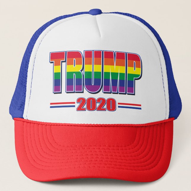 Rainbow-Flag-Trump-2020 Trucker Hat (Front)