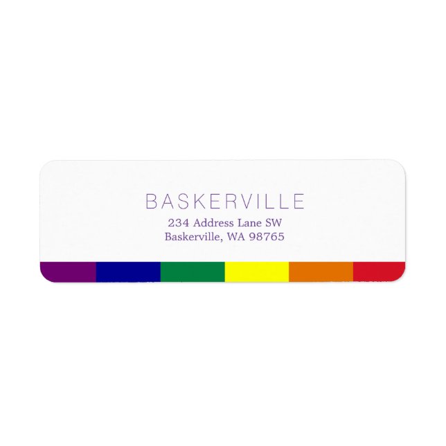Rainbow Flag Wedding Return Address Label (Front)