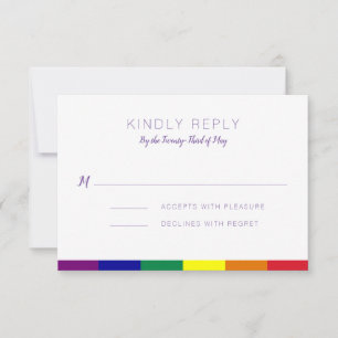 Rainbow Flag Wedding RSVP Invitation