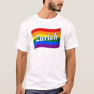 Rainbow Flag Zurich Switzerland Gay Pride LGBTQ T-Shirt