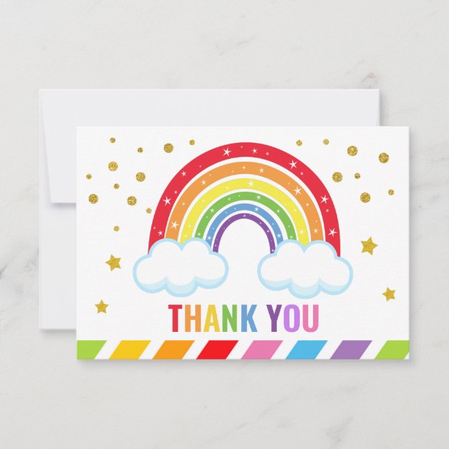 Rainbow Flat Thank You Card (Front)