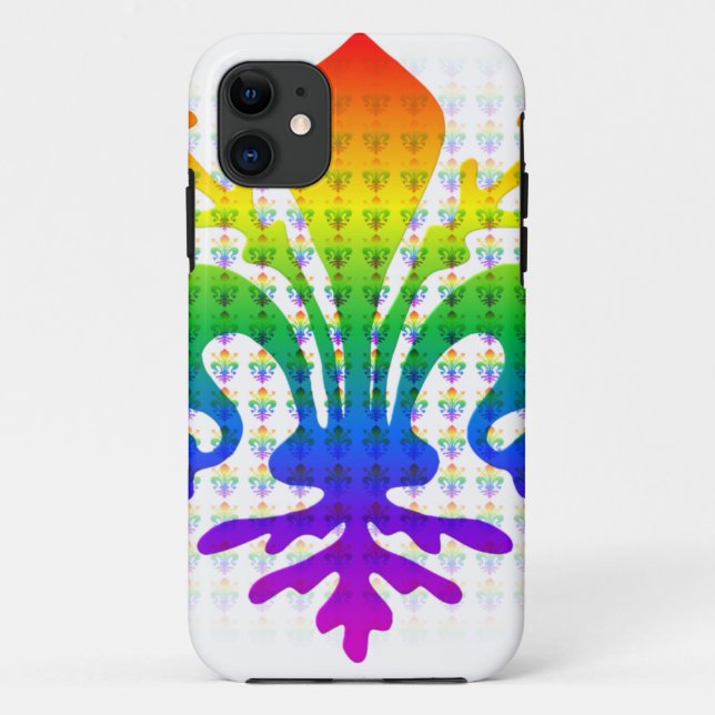 Rainbow Fleur-de-lis Case-Mate iPhone Case (Back)