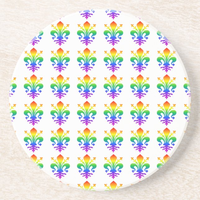 Rainbow Fleur-de-lis Coaster (Front)