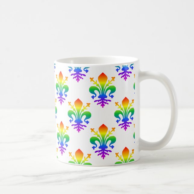 Rainbow Fleur-de-lis Coffee Mug (Right)
