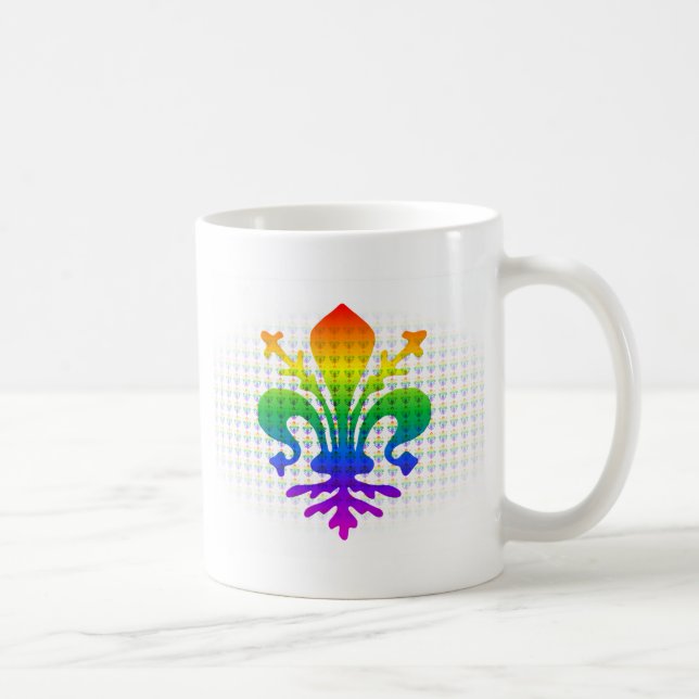 Rainbow Fleur-de-lis Coffee Mug (Right)