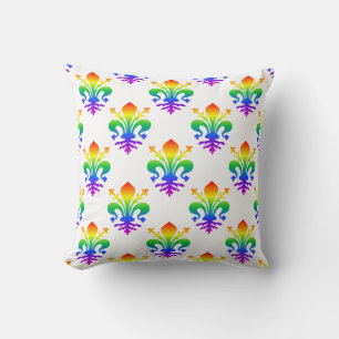 Rainbow Fleur-de-lis Cushion