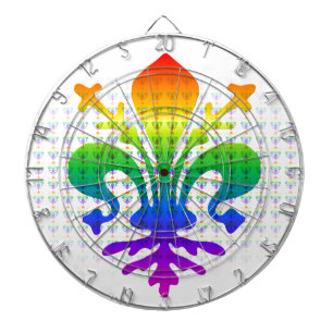 Rainbow Fleur-de-lis Dartboard