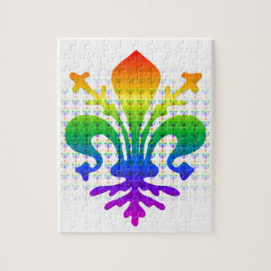 Rainbow Fleur-de-lis Jigsaw Puzzle
