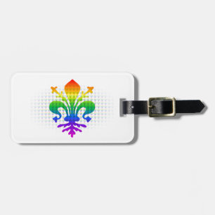 Rainbow Fleur-de-lis Luggage Tag