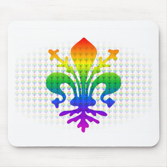 Rainbow Fleur-de-lis Mouse Pad (Front)