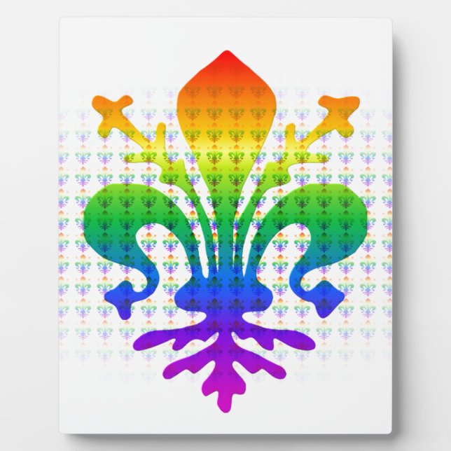 Rainbow Fleur-de-lis Plaque (Front)