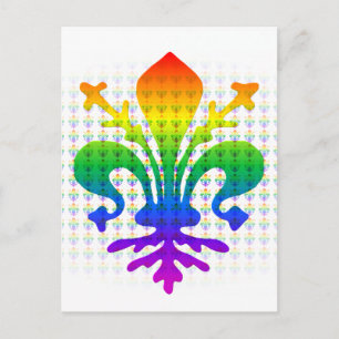 Rainbow Fleur-de-lis Postcard