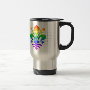 Rainbow Fleur-de-lis Travel Mug