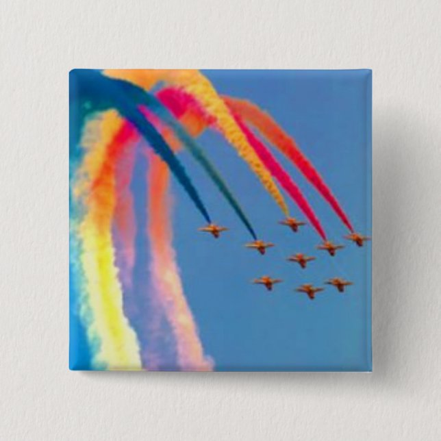 rainbow flight 15 cm square badge (Front)