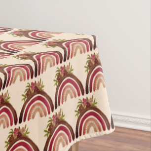 Rainbow Floral Baby Shower Gender Neutral Girl  Tablecloth