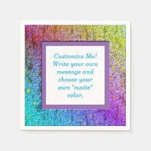 [Rainbow Floral Frame] Abstract Flowers Paper Napkin