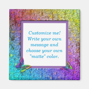 [Rainbow Floral Frame] Abstract w/Butterflies Magnet