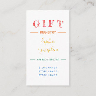 Rainbow Floral Gay Wedding Gift Registry Enclosure Card