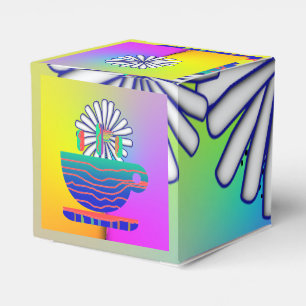 Rainbow Floral Gift Square   Favour Box