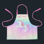 Rainbow Floral Magical Unicorn Personalised Apron<br><div class="desc">Rainbow Floral Magical Unicorn Personalised Apron</div>