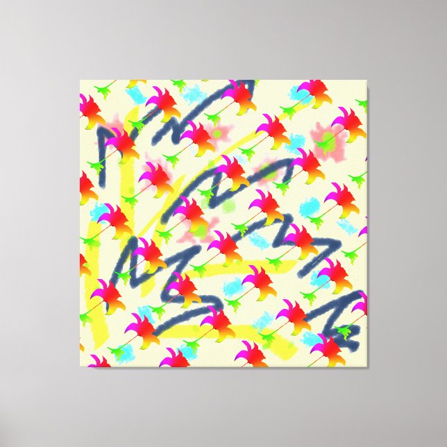 Rainbow Floral Pattern  Canvas Print (Front)