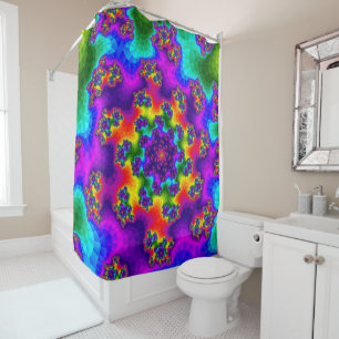 Rainbow Floral Sprinkles Shower Curtain