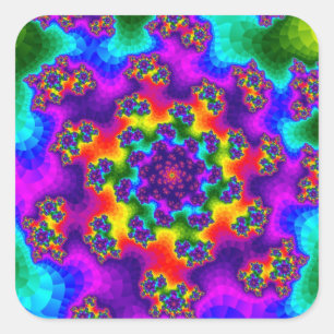 Rainbow Floral Sprinkles Square Sticker
