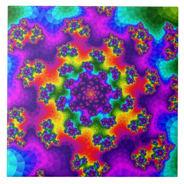 Rainbow Floral Sprinkles Tile (Front)