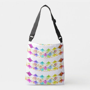 Rainbow Floral Symbols Crossbody Bag