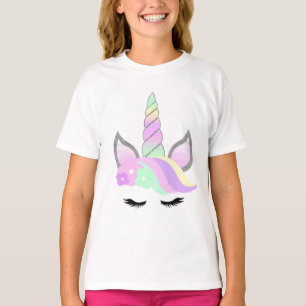 Rainbow Floral Unicorn Kids Tshirts