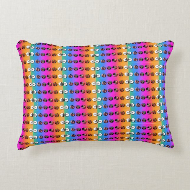 Rainbow Florets  Decorative Cushion (Front)