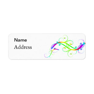 Rainbow Flourishes Return Address Label