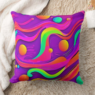 Rainbow Flow: Abstract Fun Cushion