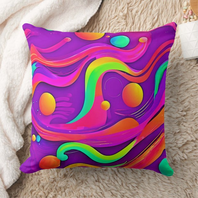 Rainbow Flow: Abstract Fun Cushion (Blanket)