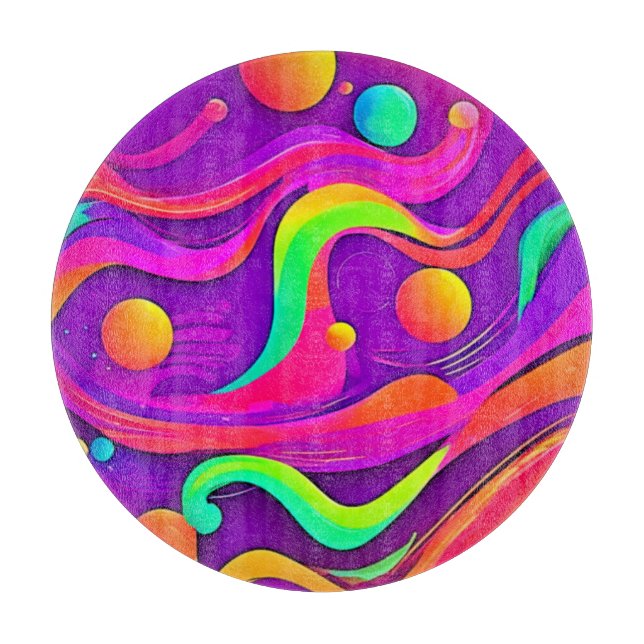 Rainbow Flow: Abstract Fun Cutting Board (Front)
