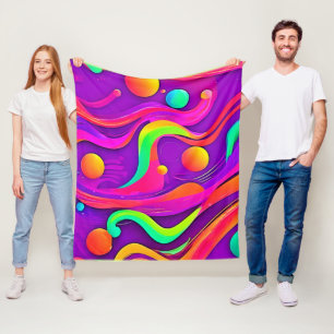 Rainbow Flow: Abstract Fun Fleece Blanket