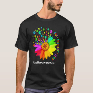 Rainbow Flower Autism Awareness Ingenious Asd T-Shirt