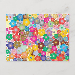 Rainbow flower blooms postcard