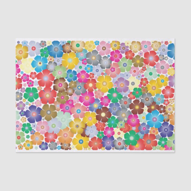 Rainbow flower blooms tissue paper (Front)