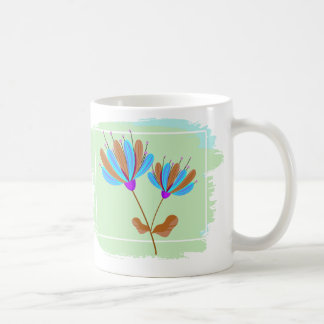 Rainbow Flower Brush Stroke Geometric Design Coffee Mug