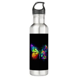Rainbow flower butterfly 710 ml water bottle
