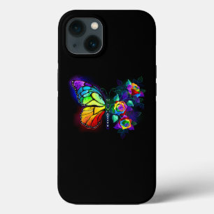 Rainbow flower butterfly iPhone 13 case