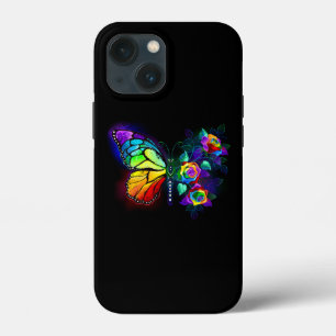 Rainbow flower butterfly iPhone 13 mini case