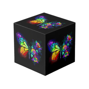 Rainbow flower butterfly cube