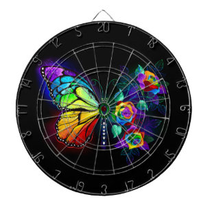 Rainbow flower butterfly dartboard