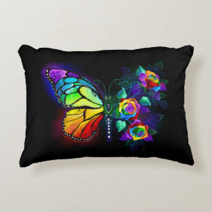 Rainbow flower butterfly decorative cushion