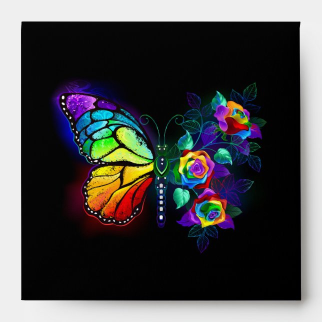 Rainbow flower butterfly envelope (Front)
